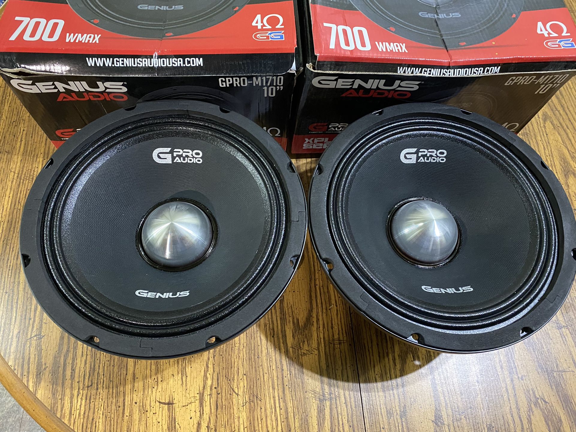 New Pair 10” Genius Audio Bullet Midrange Loud Speakers