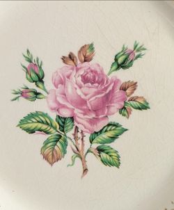 Dominion China Plate USA Briar Rose Floral 22K Gold 10 1/8