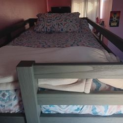 gray bunk beds