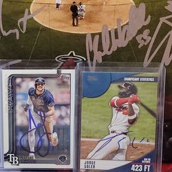 Angels Autographs Lowe & Soler Baseball Cards