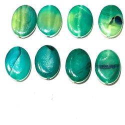 Green Glass 25mm Oval Beads 312
