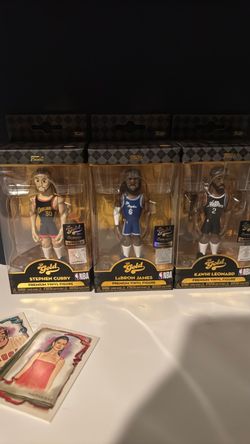 Funko Gold LeBron, Steph and kawhi