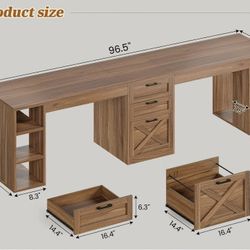 DESK FOR 2 WITH STORAGE