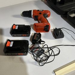Black and Decker Drill And Batteries
