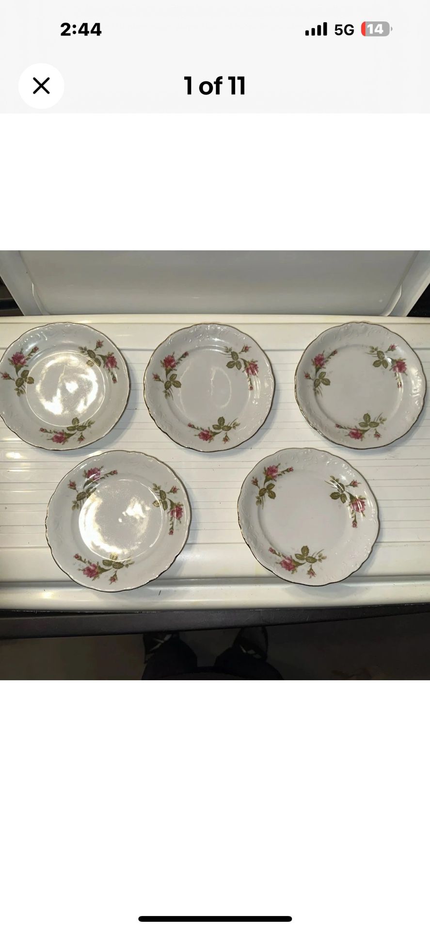Five Vintage Wawel Moss Ross Design Dessert Plates