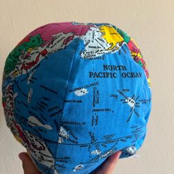 Vintage world map plush educational