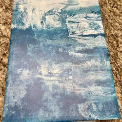 Abstract Canvas Wall Art 16” x 24” – Blue/White Modern Decor