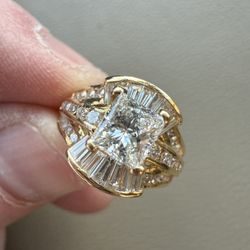 Women's One of a Kind Custom Asian Themed 18k Gold Diamond Engagement or Wedding Ring