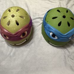 Two Ninja Turtle Kids Bike Helmets 