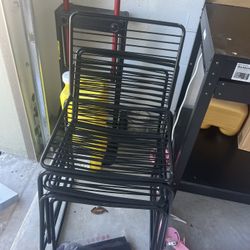 FOUR Metal Black Chairs 