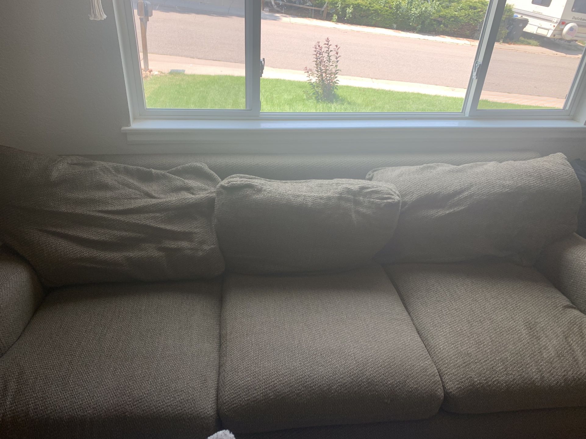 Couch (3 Seat With Love Seat/oversized Chair) + Mavy Blue Couch Covers