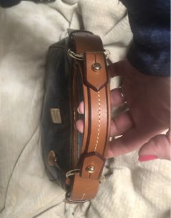 Dooney And Bourke Replacement Leather Straps Tan/Blue Trim