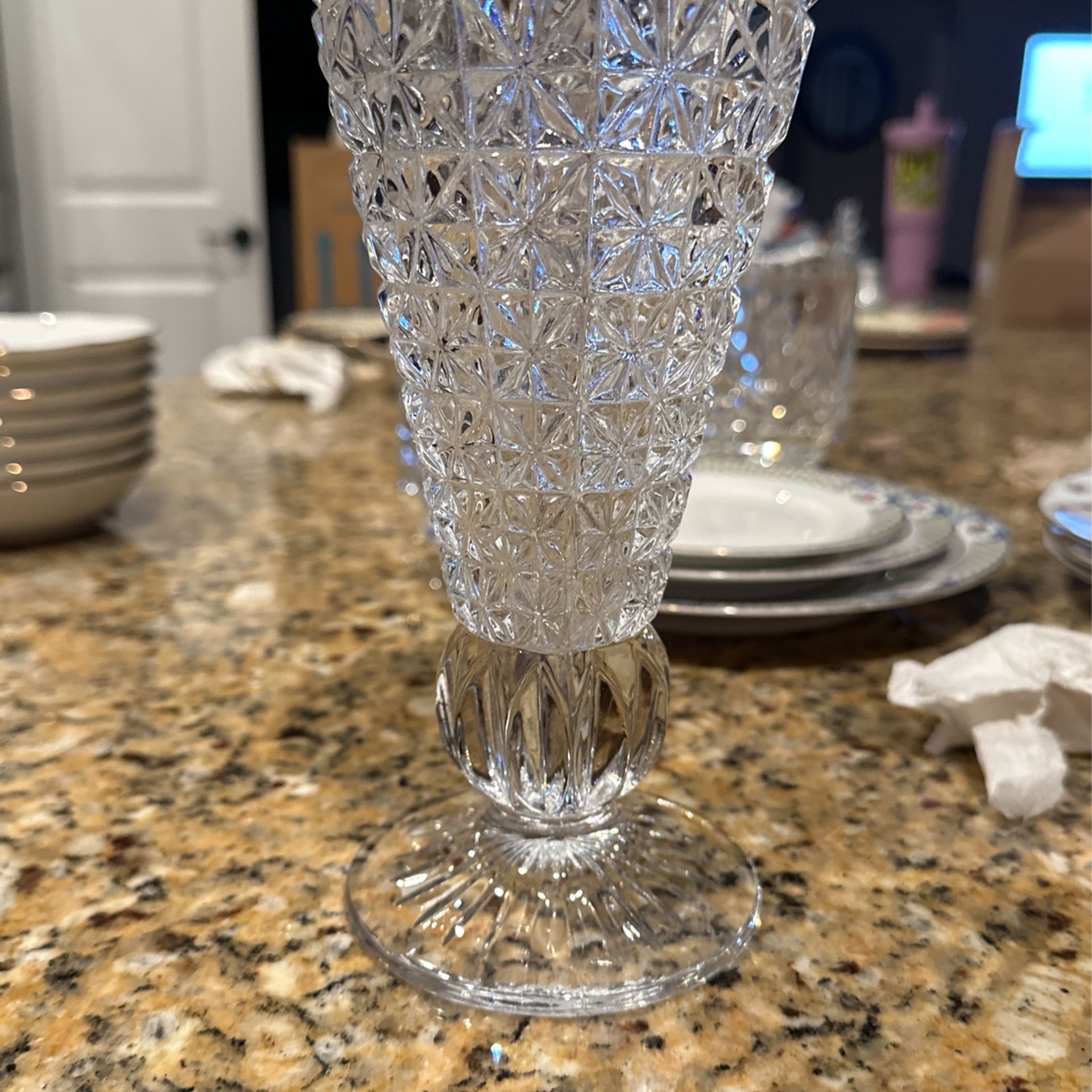 Crystal Vase - Very Old - No Chips Or Cracks