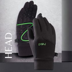 HEAD l Kids Touchscreen Gloves l Black w Green Accent l Small 4-6 l NWT