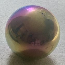 12” Rainbow Home Garden Gazing Ball Globe Mirror Polished Stainless Steel Shiny Sphere Indoor Outdoor 
