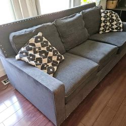 Studded Dark Heather Grey Couch 