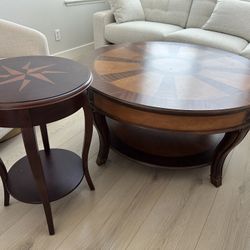 Wooden Coffee Table And Side Table 