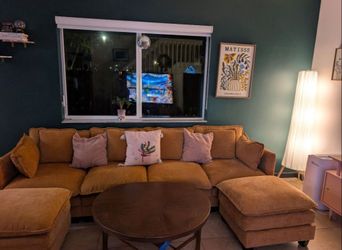 Burnt orange couch