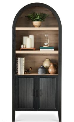 ASSEMBLED Tall Arched Pantry Cabinet w/Reeded Doors