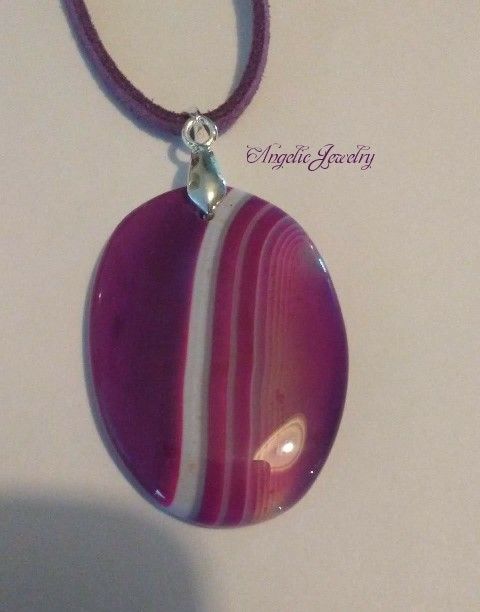 Purple Banded Agate Necklace