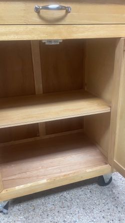 Rolling sold Kitchen Island Cart 43”W, drop Leaf Open, Drawer & Shelf 🚚 extra