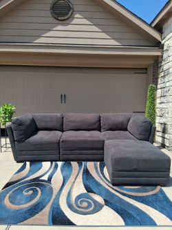 Large Modular Dark Gray Sectional Couch- Free Delivery