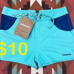 Patagonia Forries Shorey Board Shorts Galah Girls Size 10 “NWT”