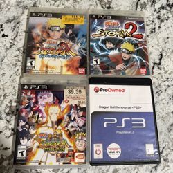 Naruto shippuden & dragon ball z PS3 video games 