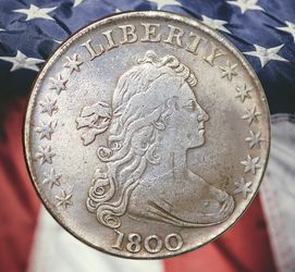 1800 Draped Bust Dollar Heraldic Eagle Silver Plated Novelty Coin Modern Restrike Token - Cir #1626