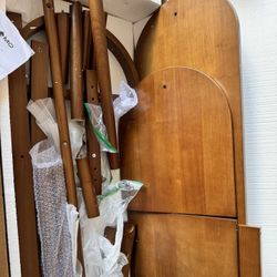 Solid Wood 3-in-1 Freestanding Clothing Rack – 41.3” Coat Rack & Shelves