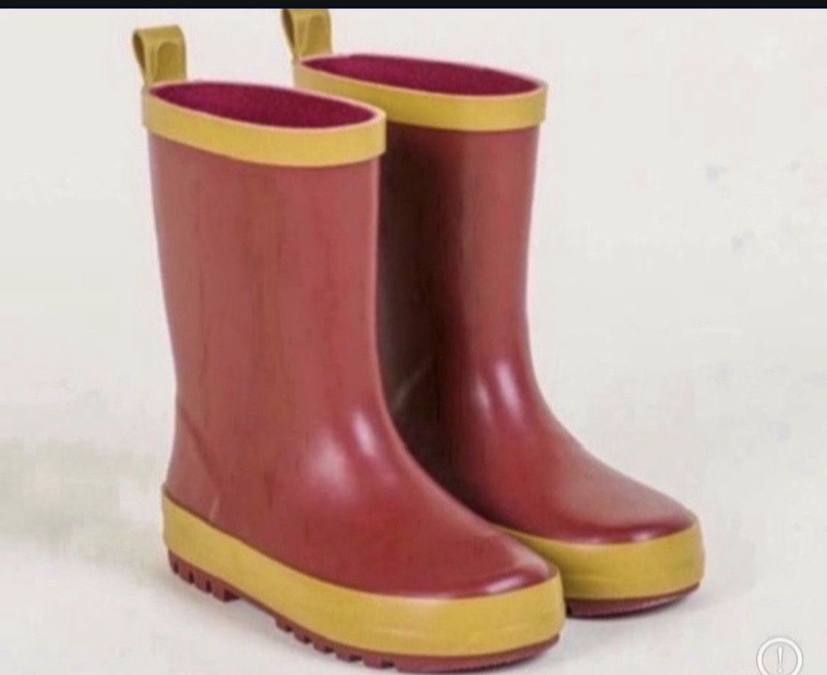 NEW Kids Coco village Rain Boot (size 3) Matching Rain Hat And Umbrella Available $20 Each