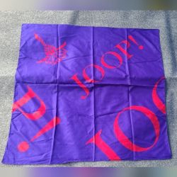 JOOP Germany Big Scarf Rare Silky Polyester Blue Red 46 x 45.5" Made in Italy