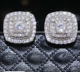 One size white diamond earrings
