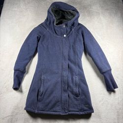The North Face Dionne Plush Coat Sweater Jacket Full Zip Women’s S Blue Hooded