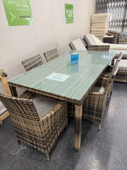 Patio furniture large dinning table set with 8 chairs clearance sale