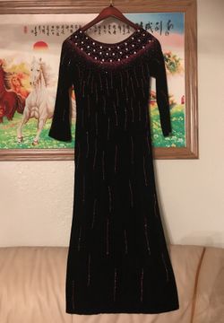 Brand new Vietnamese Ao Dai Tunic beads&velvety material