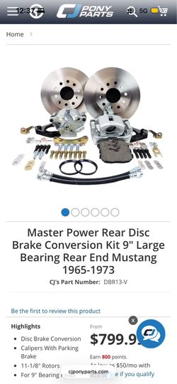 Master Power Rear Disc Brake Conversion Kit 9" Large Bearing Rear End Fords 1(contact info removed)