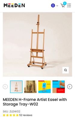 NEW IN BOX MEEDEN H-Frame Artist Studio Easel with Storage Tray