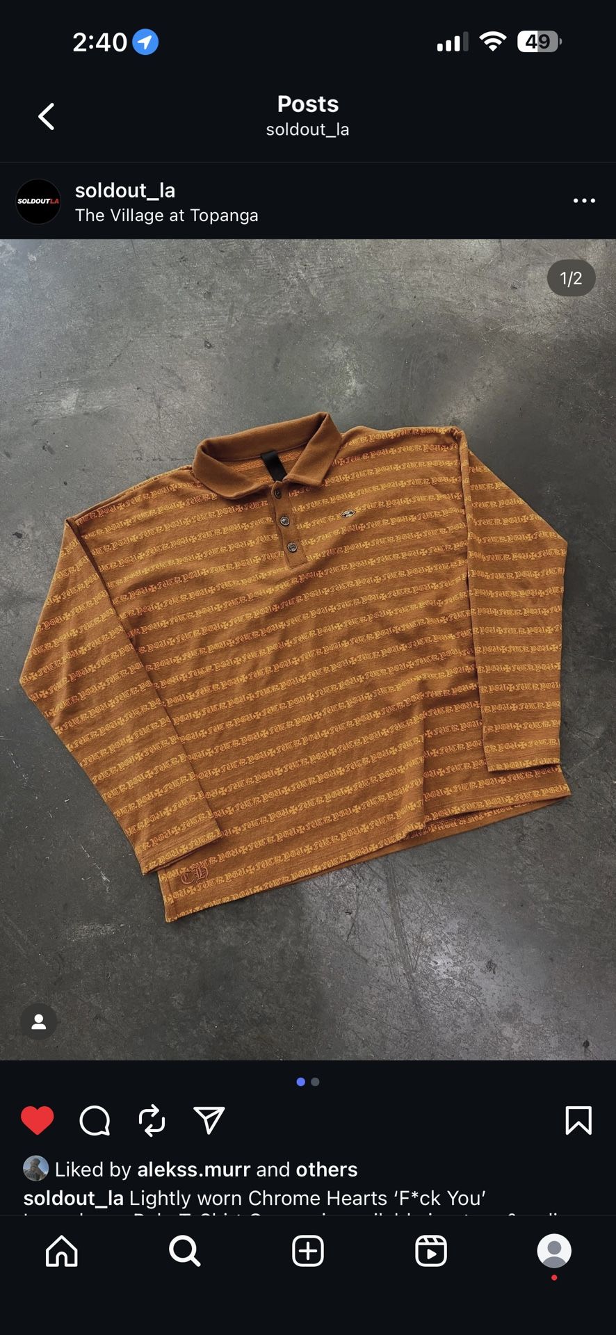 Chrome Hearts F*ck You Polo