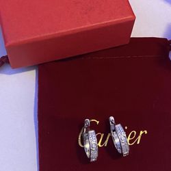 New Sterling Silver Full Moissanite Diamond Fashion Earrings