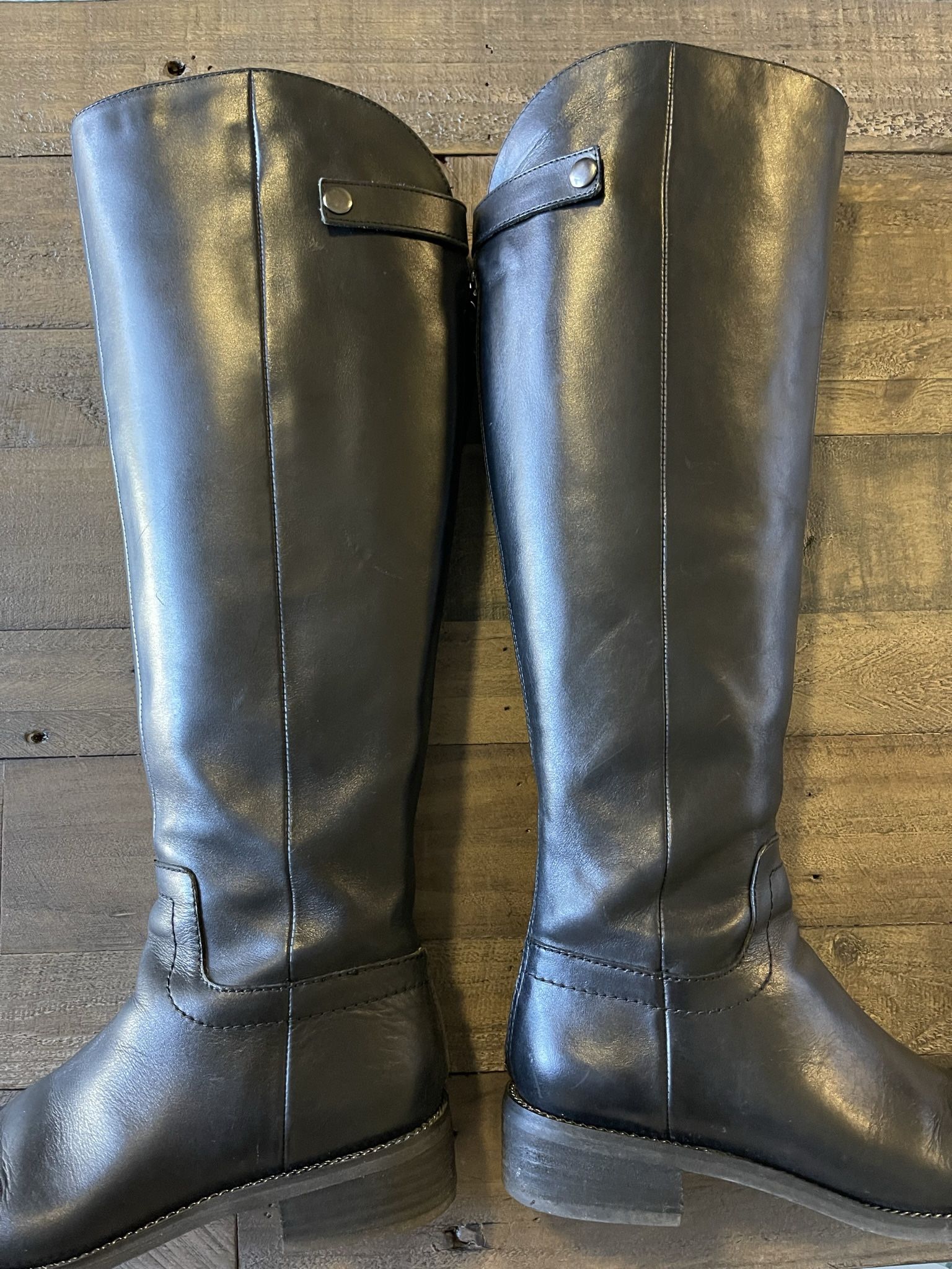 Black Leather Knee High Boots, Size 7 