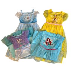 Disney Toddler Play Dress Gowns Lot of 4, Size 4T/5T