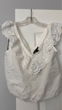 Woven Ivory crop top Size M.