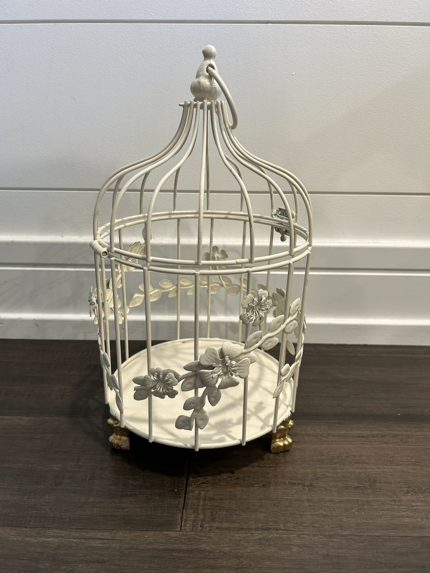 beautiful off white and gold cage - decor