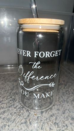 Glass Cup Bamboo Lid - Moving Sale