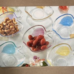 6 Piece Glass Bowl Set Set / Leaf 🍂 Foliage Design and Detail 