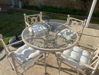Glass Table Patio Set