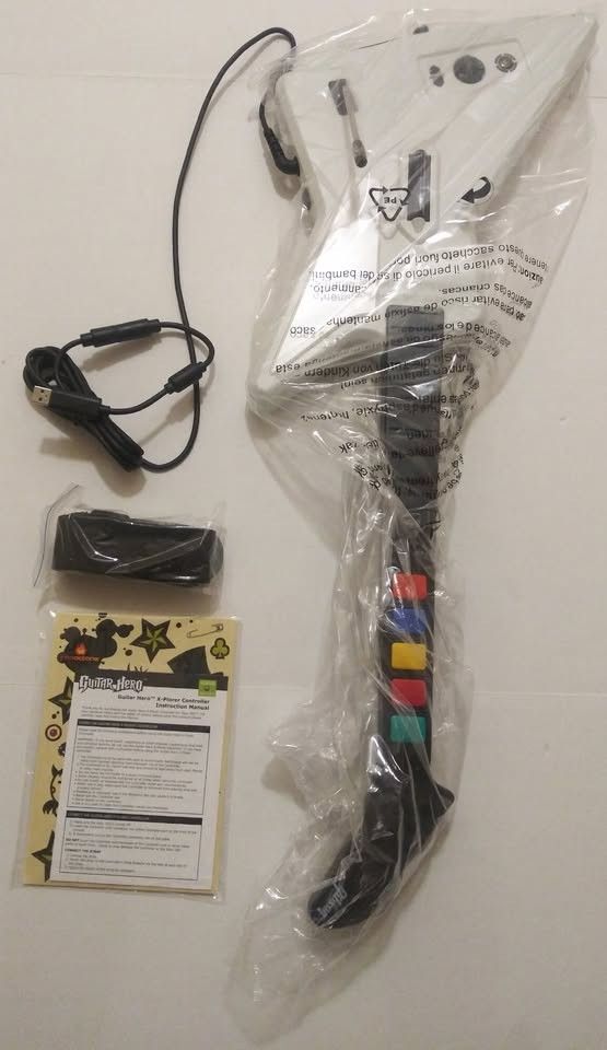 New Xbox 360 Guitar Hero White Wired Xplorer Guitar Controller