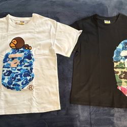 Bape shirts, sizes M,2xL, read description!