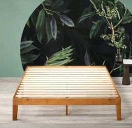 Zinus Alexia 12" Wood Platform Bed Frame, Rustic Pine, King
